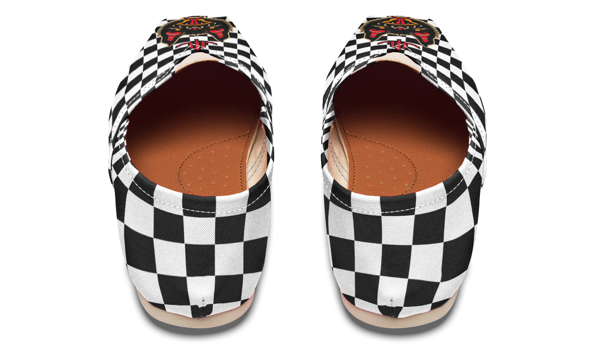 Vampire Bat Checkered Casual Shoes