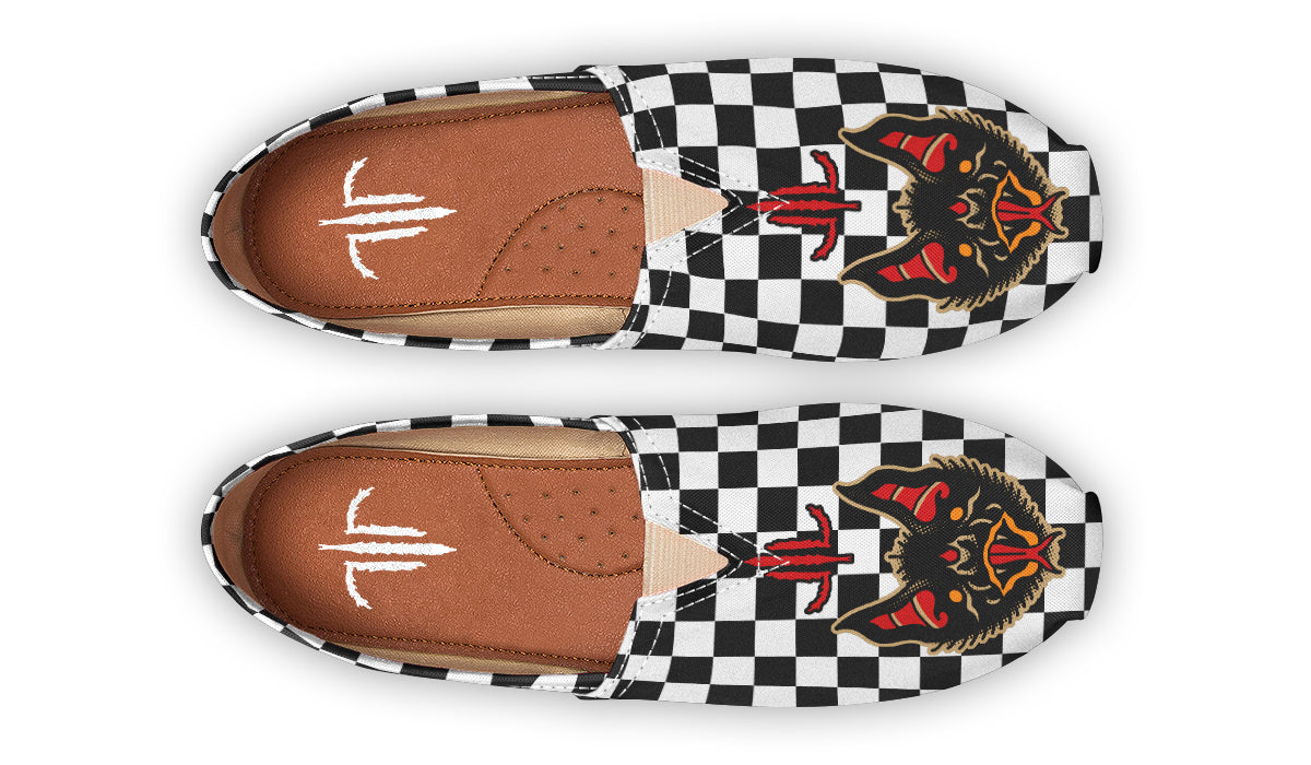 Vampire Bat Checkered Casual Shoes