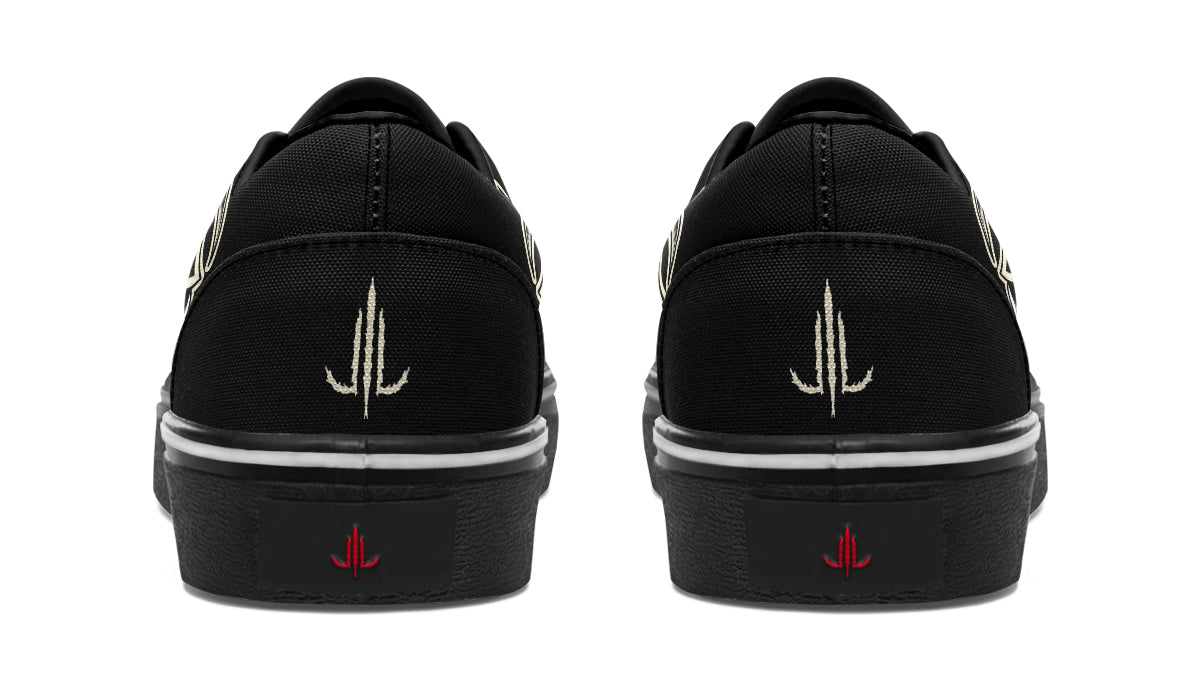 Black Rose Scythe Skull Classic Shoes