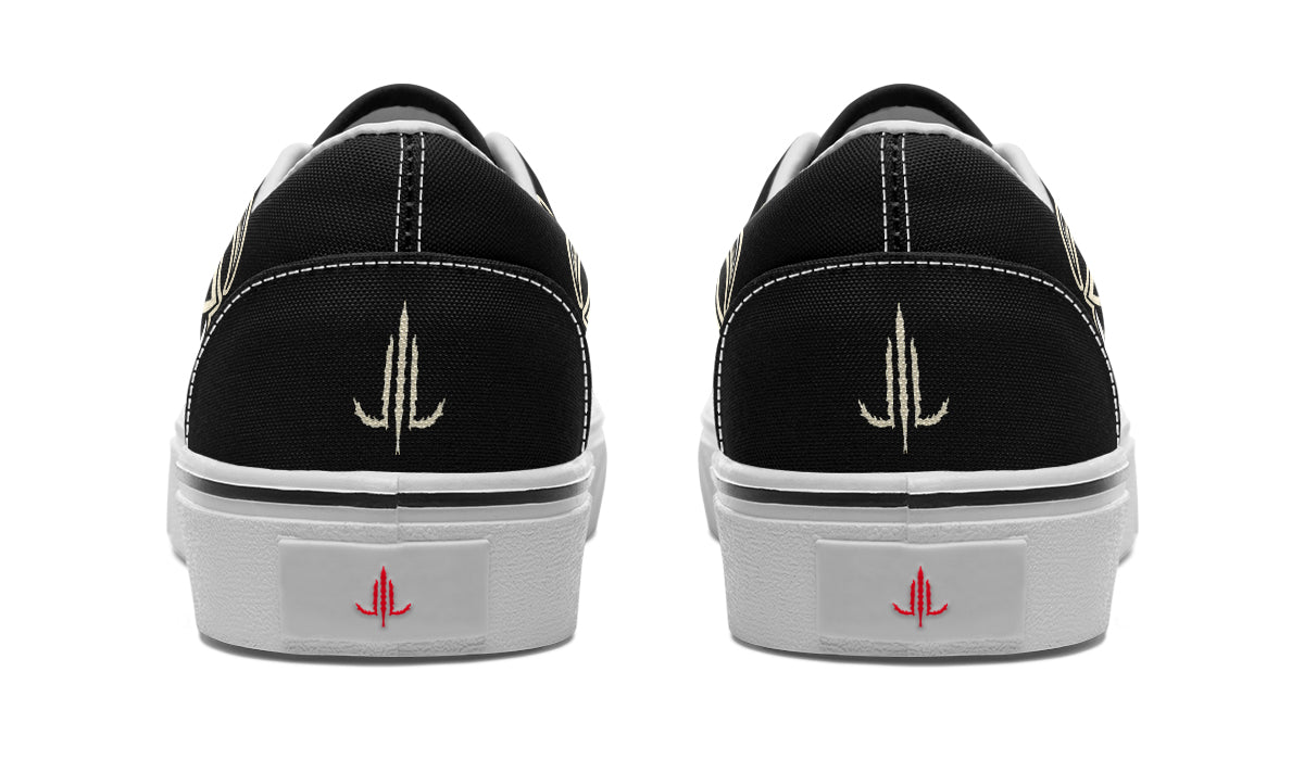 Black Rose Scythe Skull Classic Shoes