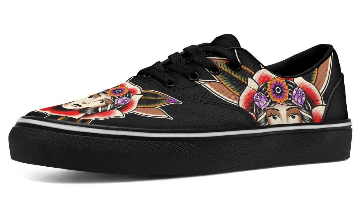 Blooming Girl Head Classic Shoes