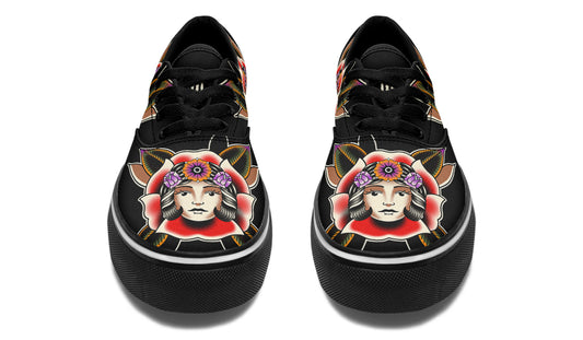 Blooming Girl Head Classic Shoes