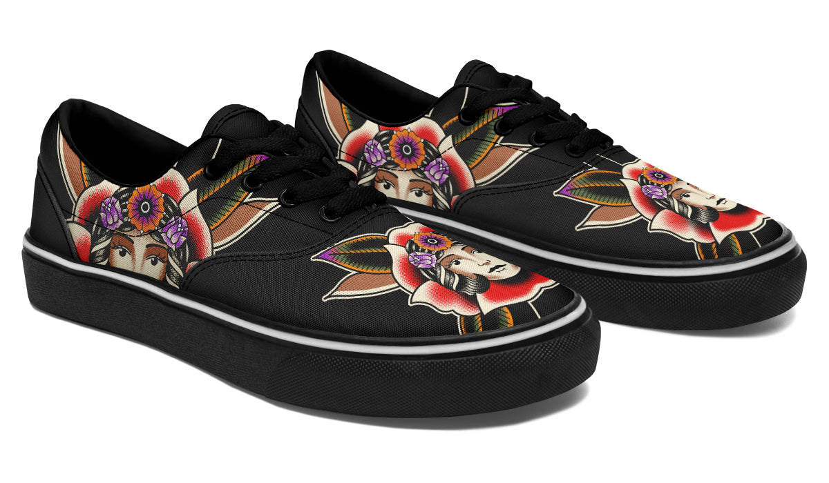 Blooming Girl Head Classic Shoes