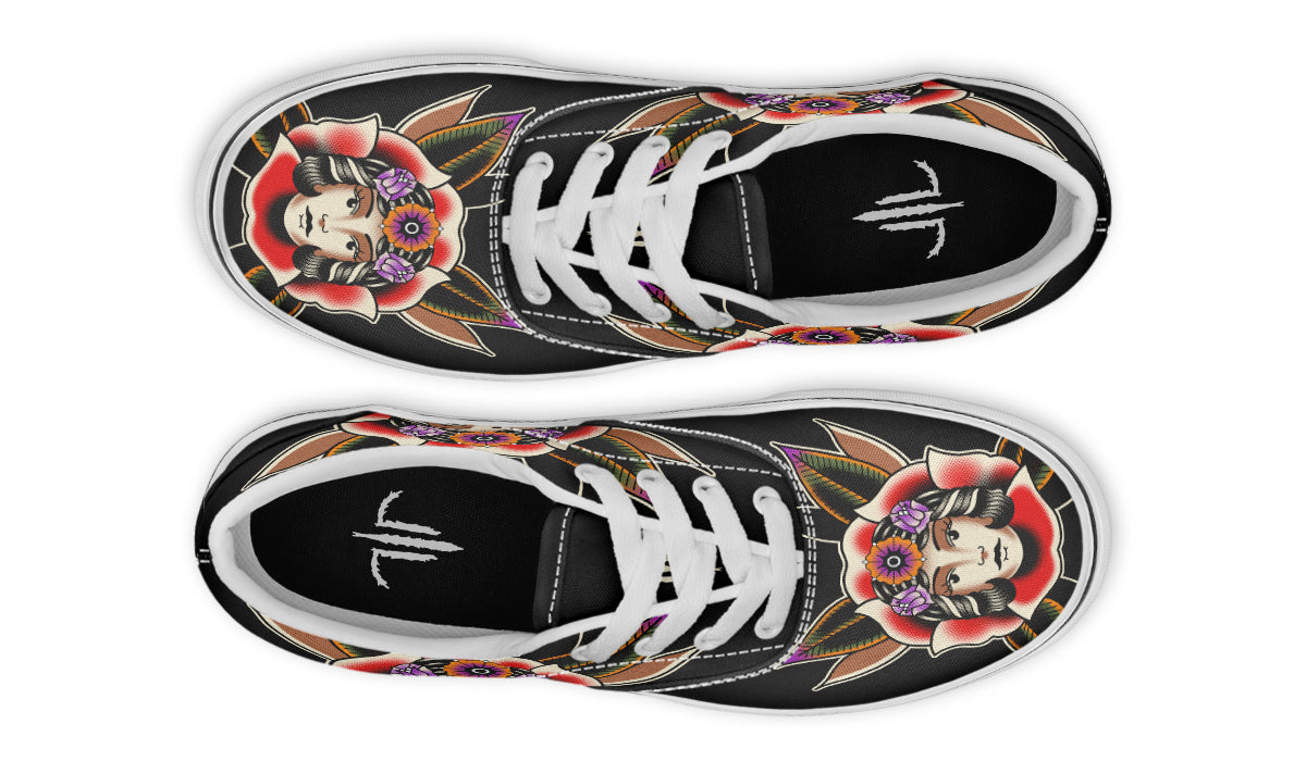 Blooming Girl Head Classic Shoes