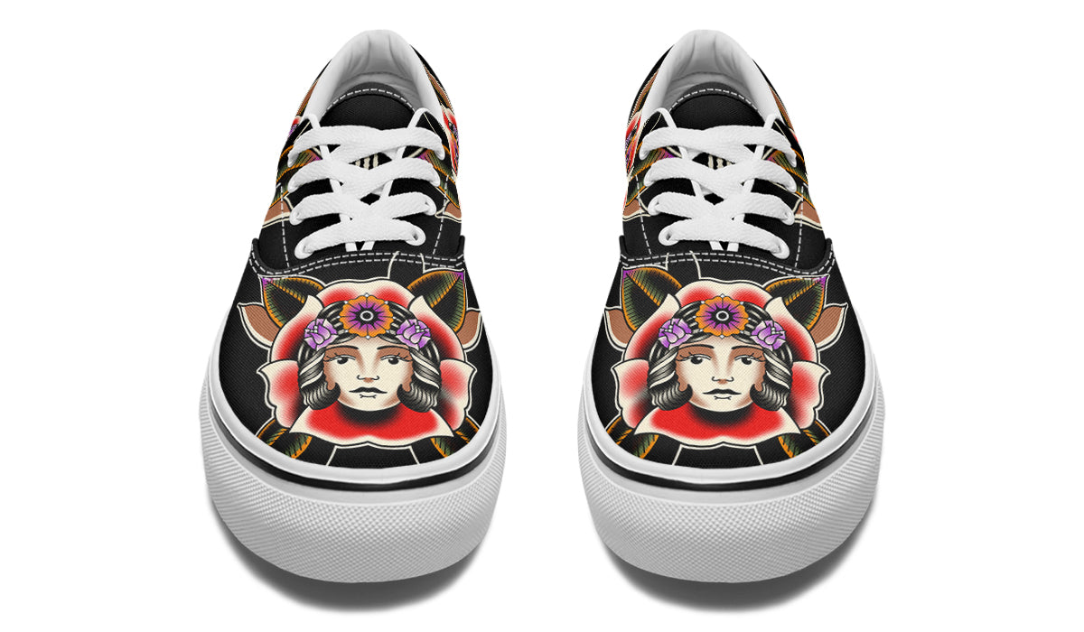 Blooming Girl Head Classic Shoes