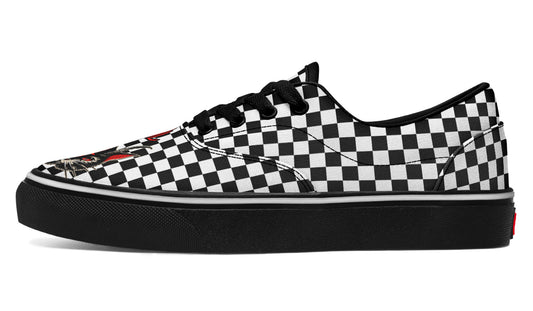 Cat Demon Checkered Classic Shoes