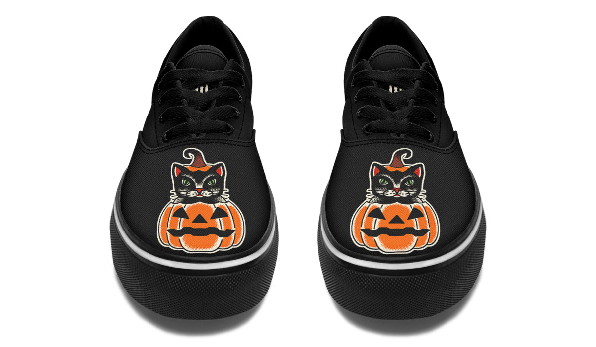 Pumpkin Cat Classic Shoes