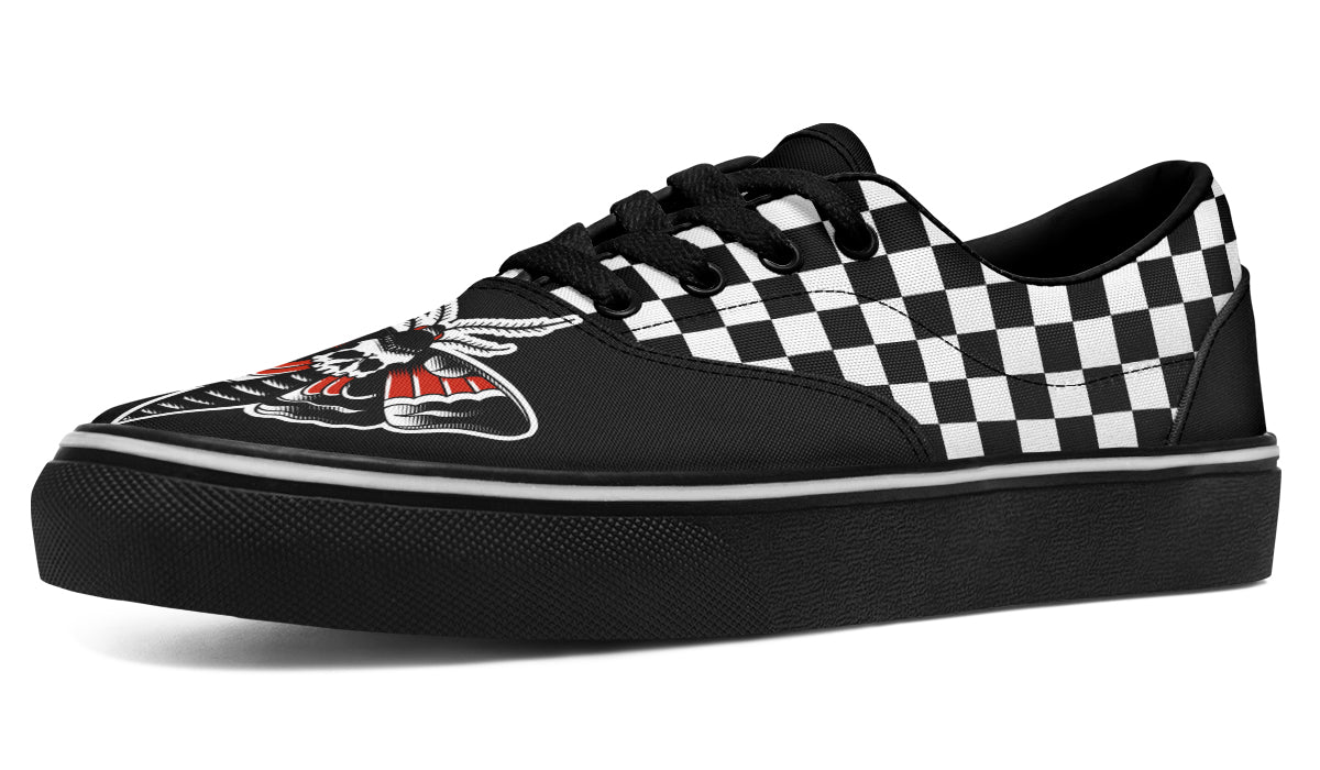 Checkered Death Moth Classic Shoes