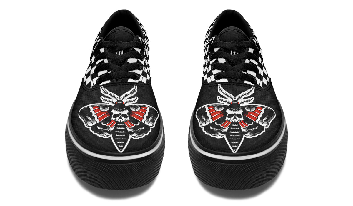 Checkered Death Moth Classic Shoes