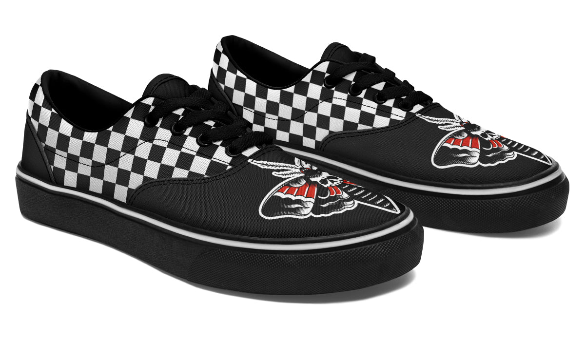 Checkered Death Moth Classic Shoes