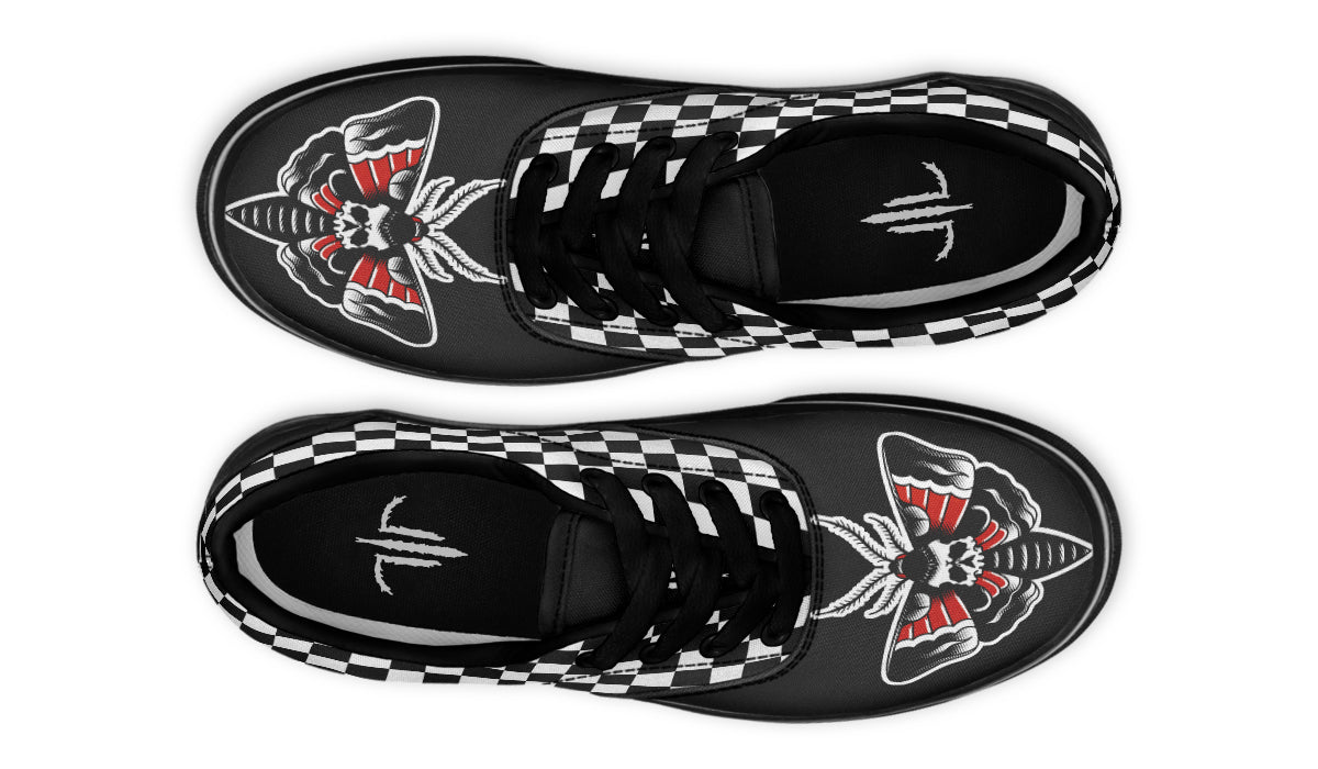 Checkered Death Moth Classic Shoes