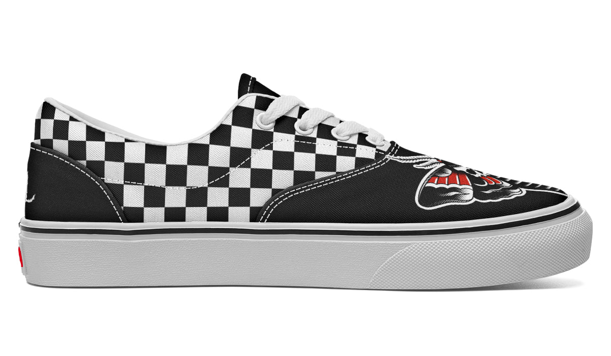 Checkered Death Moth Classic Shoes