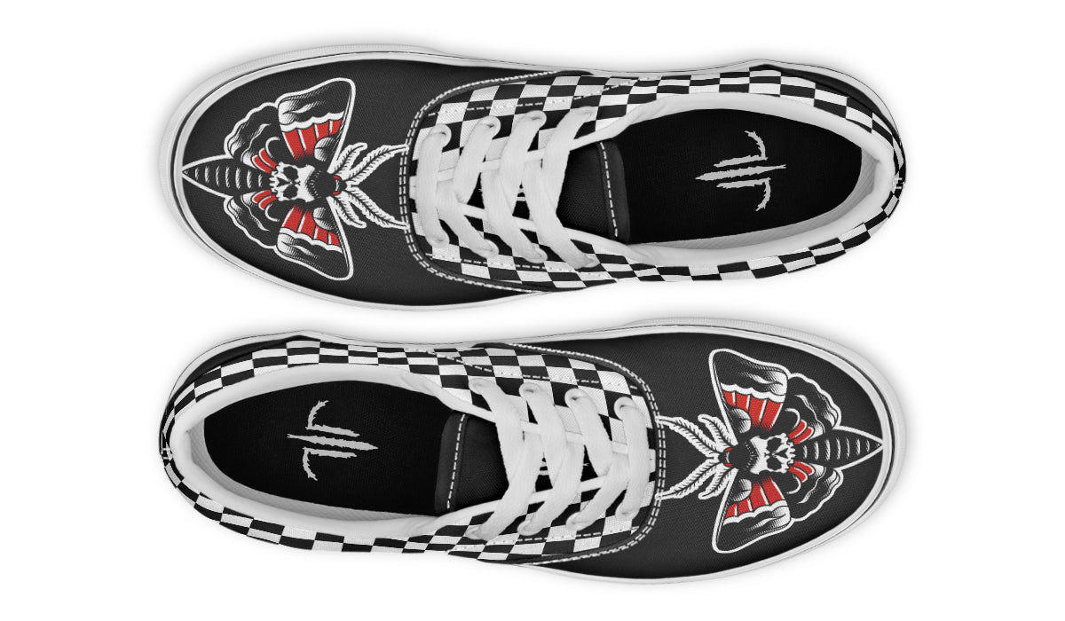 Checkered Death Moth Classic Shoes