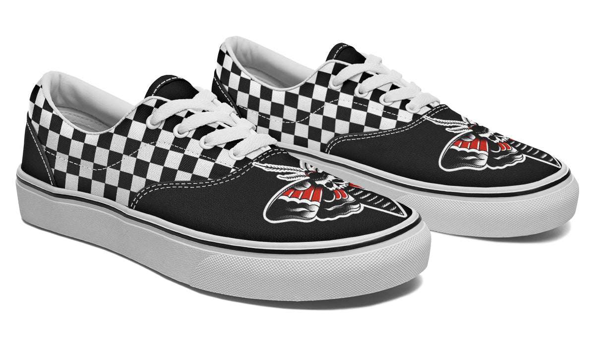 Checkered Death Moth Classic Shoes