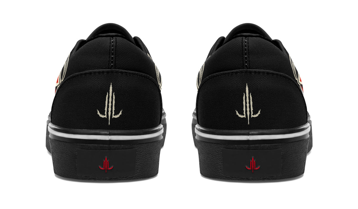 Red Rose Scythe Skull Classic Shoes