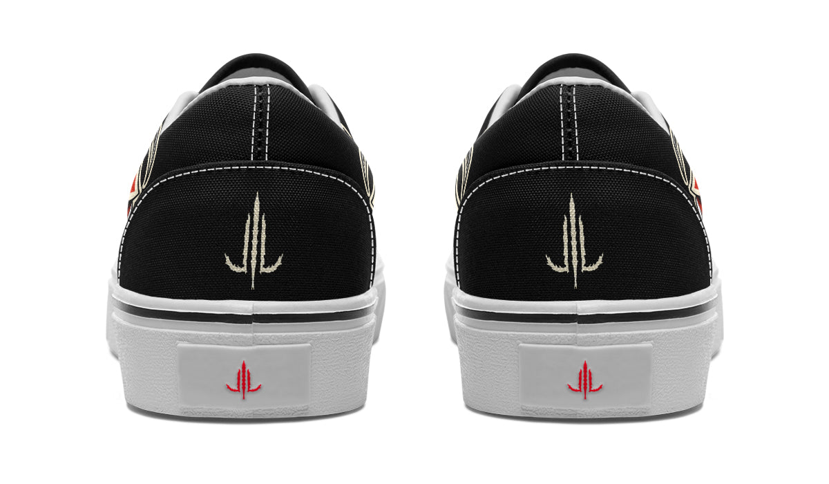 Red Rose Scythe Skull Classic Shoes