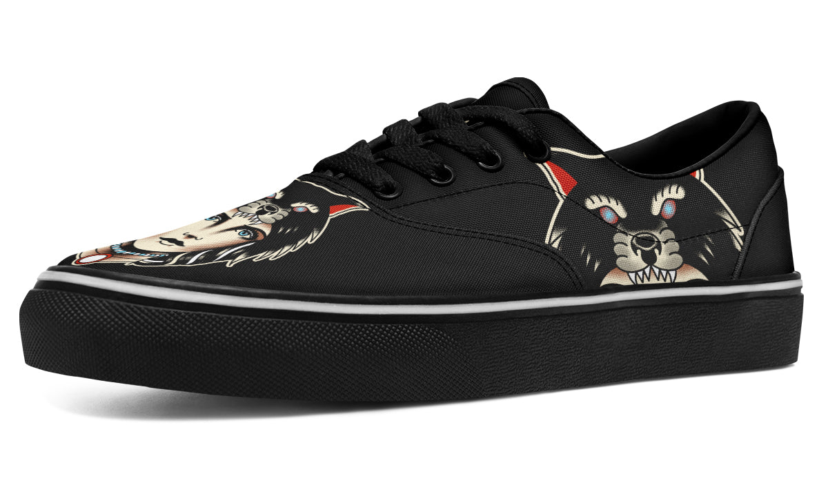 Wolf Cowl Girl Head Classic Shoes