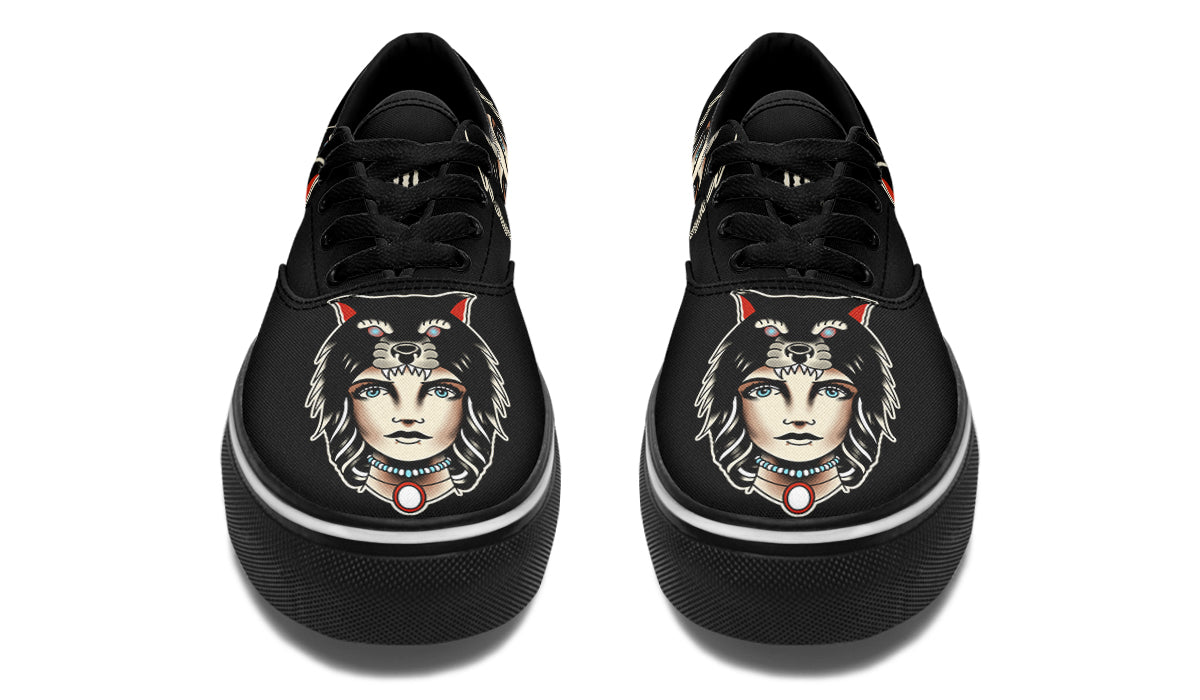 Wolf Cowl Girl Head Classic Shoes