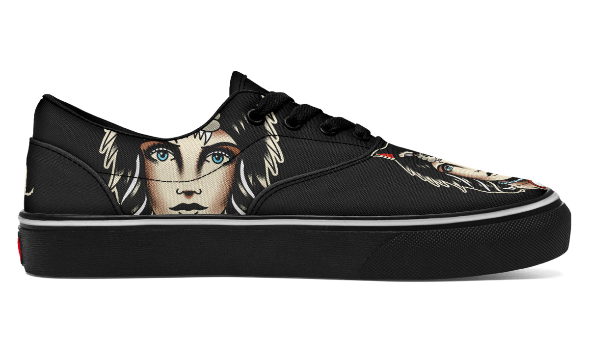 Wolf Cowl Girl Head Classic Shoes