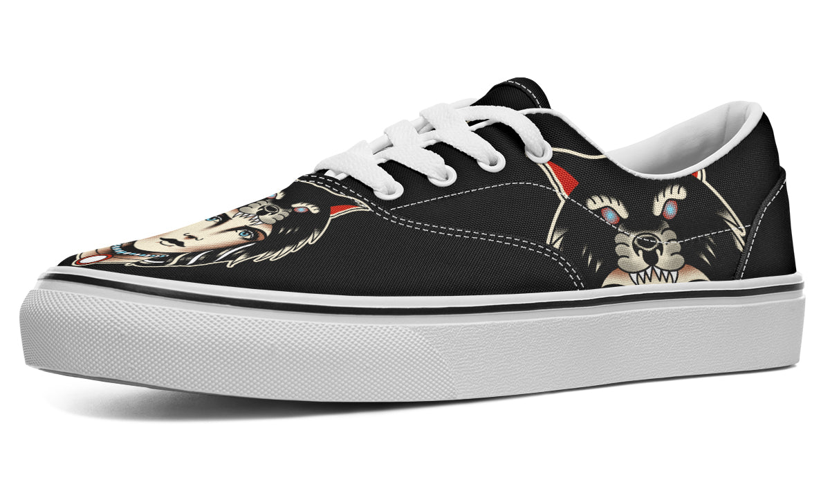 Wolf Cowl Girl Head Classic Shoes