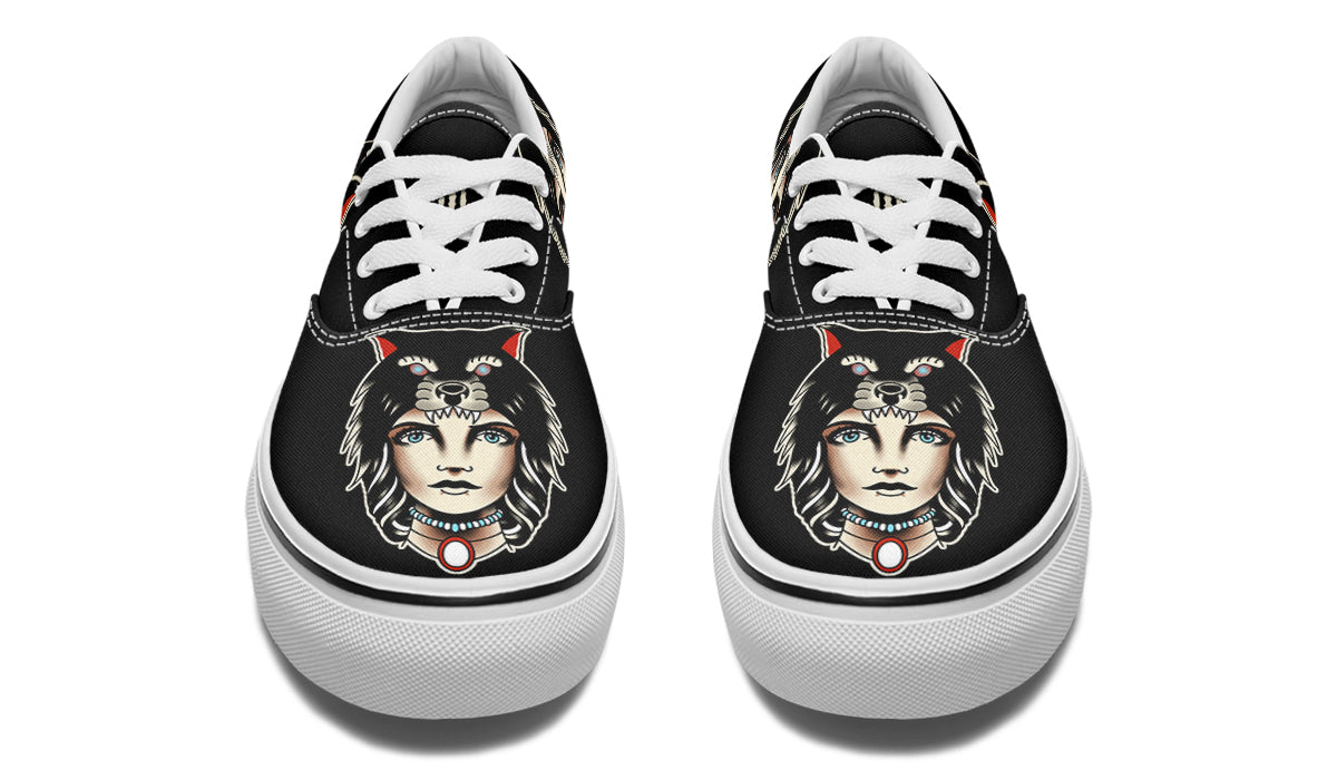 Wolf Cowl Girl Head Classic Shoes