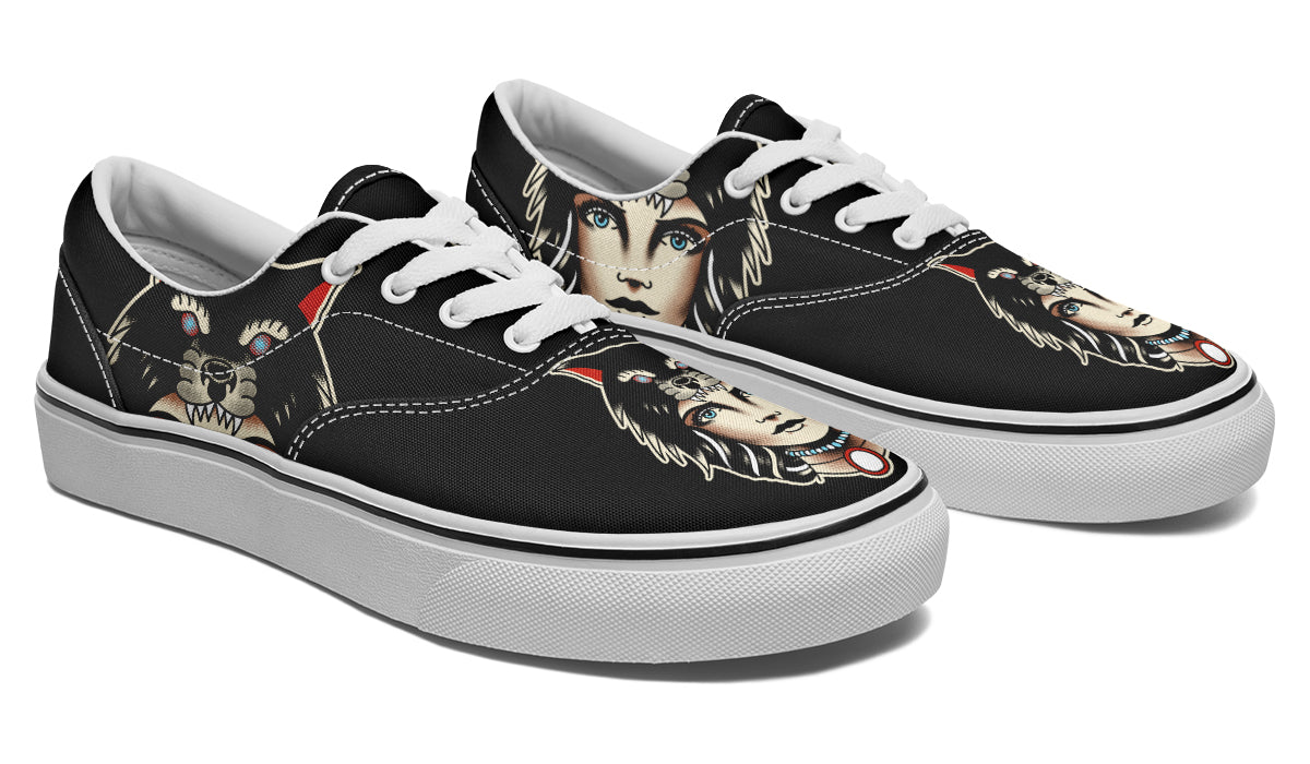 Wolf Cowl Girl Head Classic Shoes