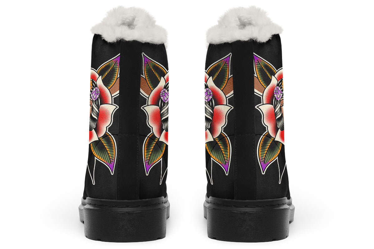 Blooming Girl Head Comfy Boots