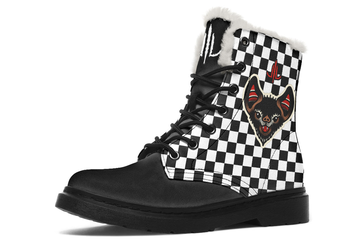 Checkered Bats V2 Comfy Boots