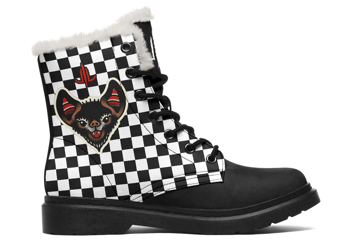 Checkered Bats V2 Comfy Boots