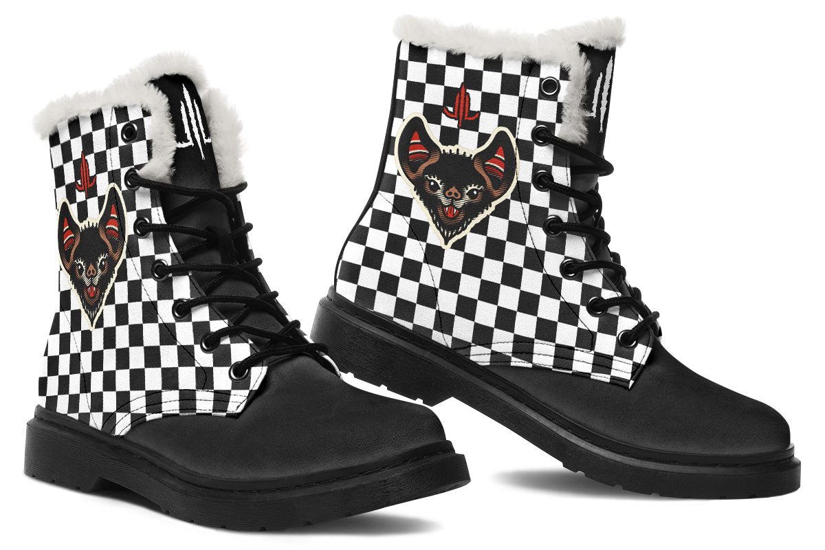 Checkered Bats V2 Comfy Boots