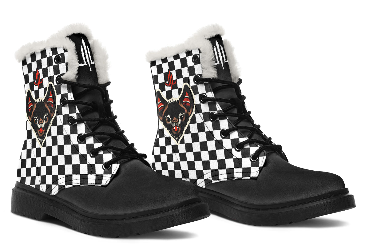 Checkered Bats V2 Comfy Boots