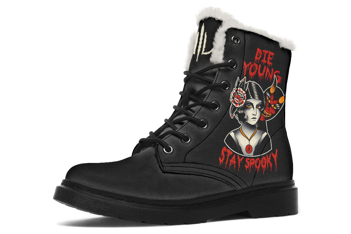 Die Young Stay Spooky Comfy Boots