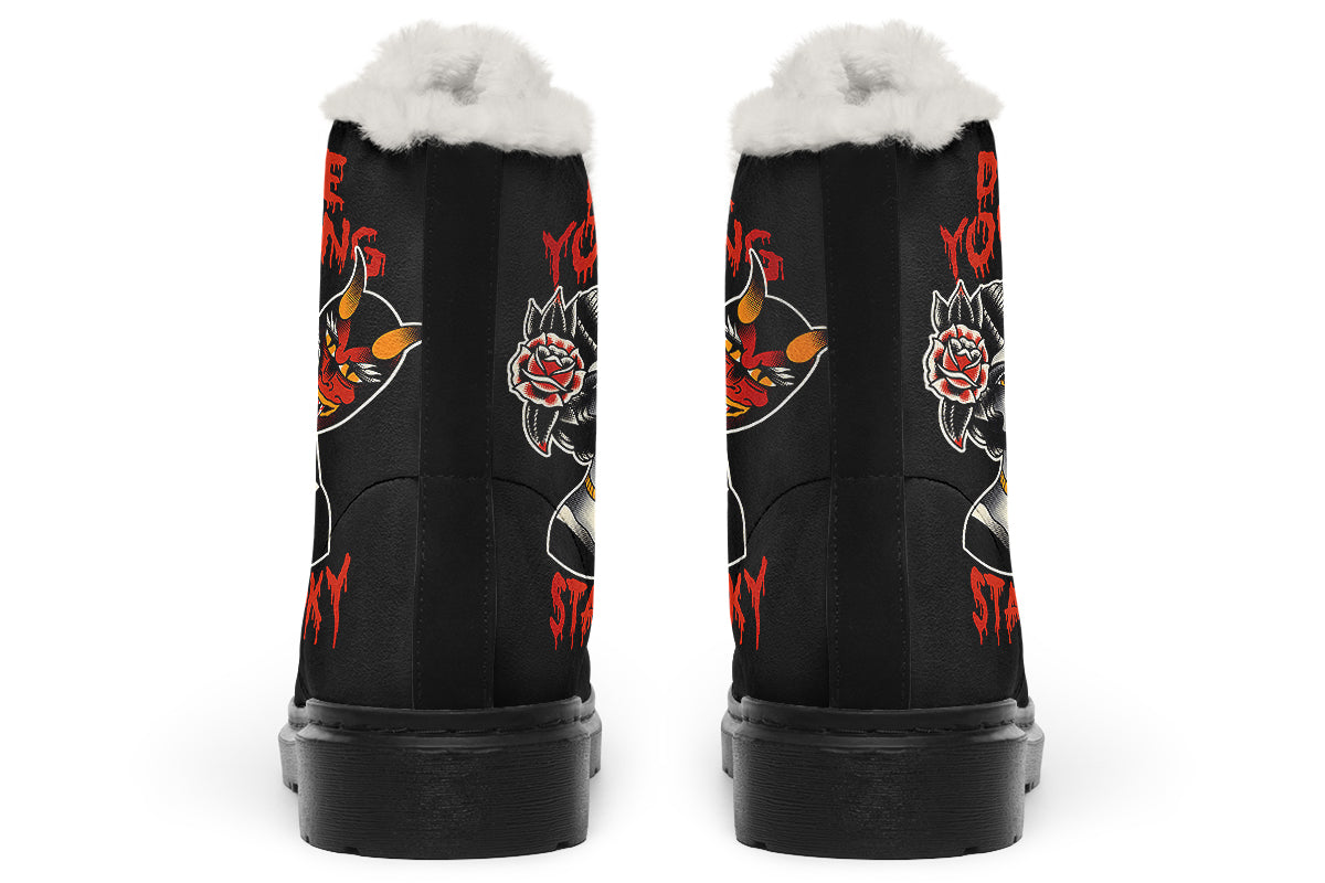 Die Young Stay Spooky Comfy Boots