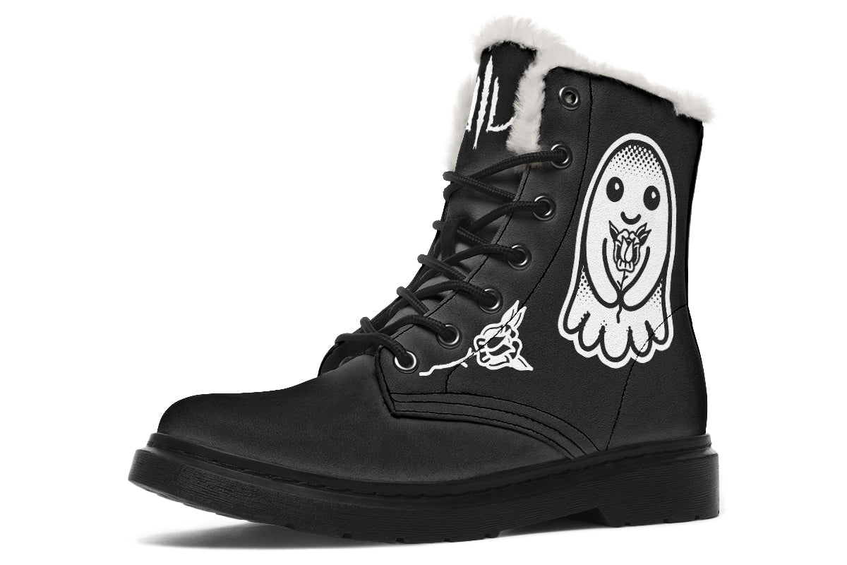 Flower Ghost Comfy Boots