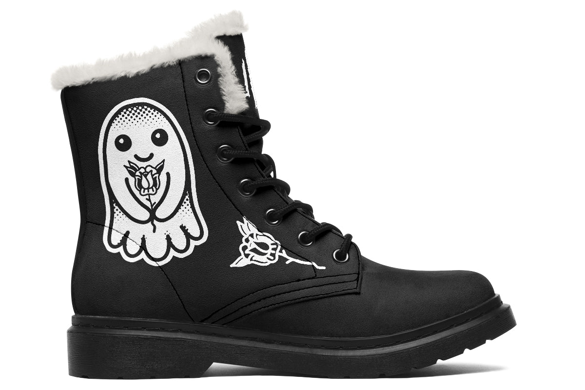 Flower Ghost Comfy Boots