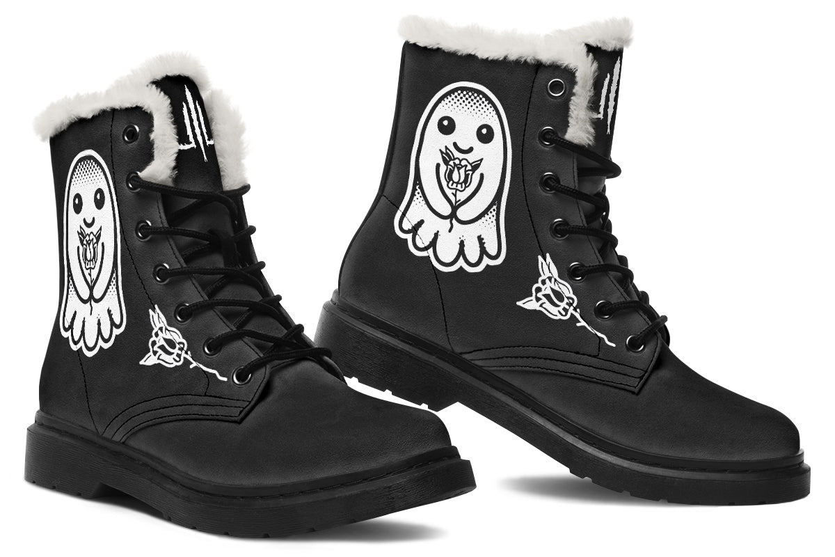 Flower Ghost Comfy Boots