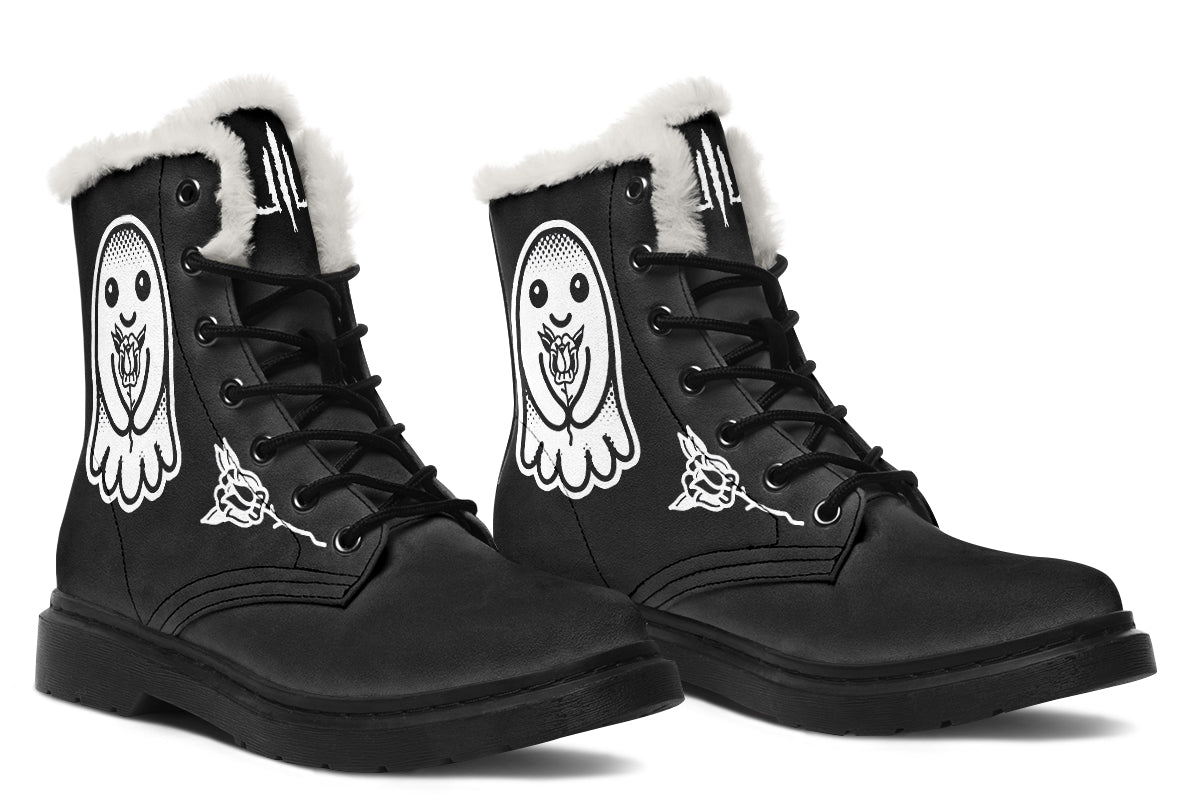 Flower Ghost Comfy Boots