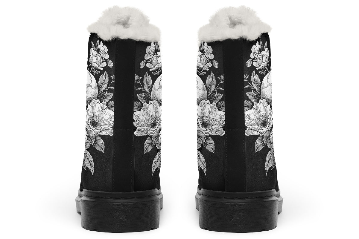 Flowering Skull Comfy Boots