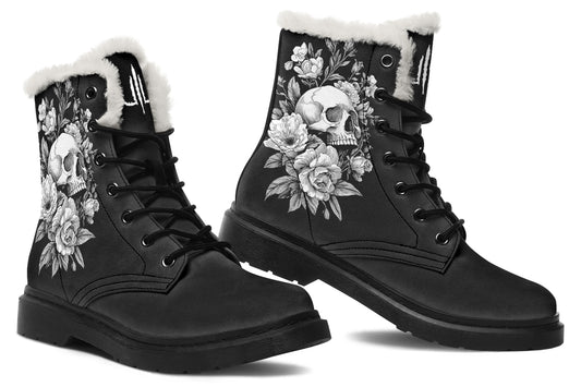 Flowering Skull Comfy Boots