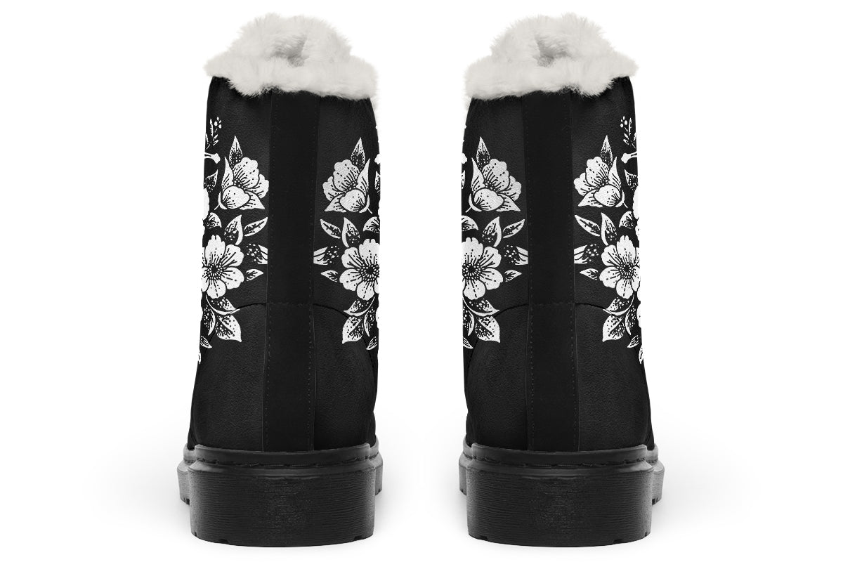 Minimalist Dagger Flowers Comfy Boots
