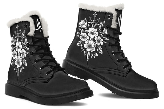 Minimalist Dagger Flowers Comfy Boots