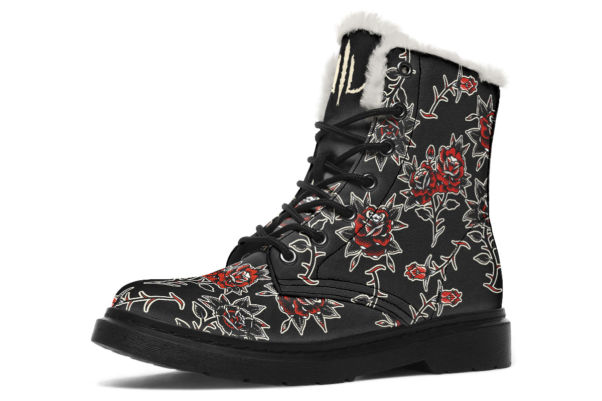 Pattern Rose Comfy Boots