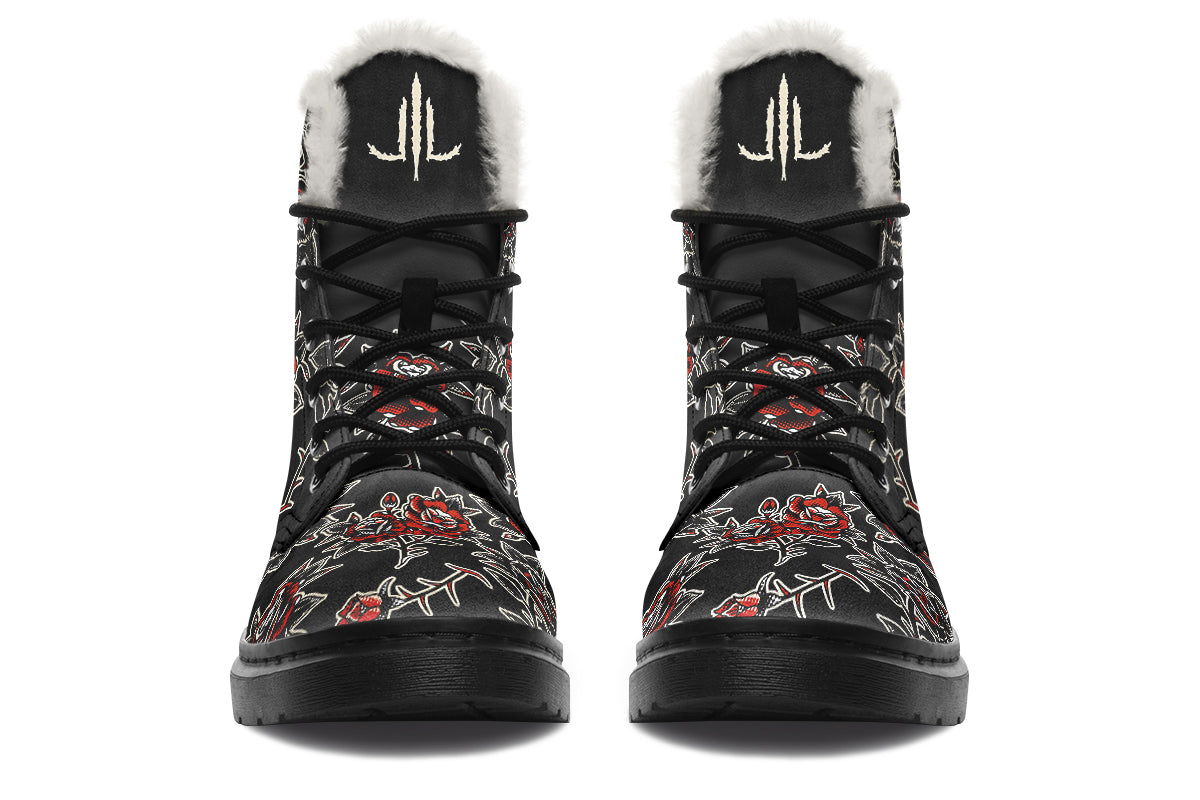 Pattern Rose Comfy Boots