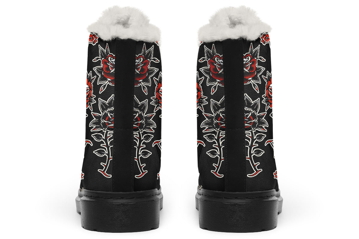 Pattern Rose Comfy Boots