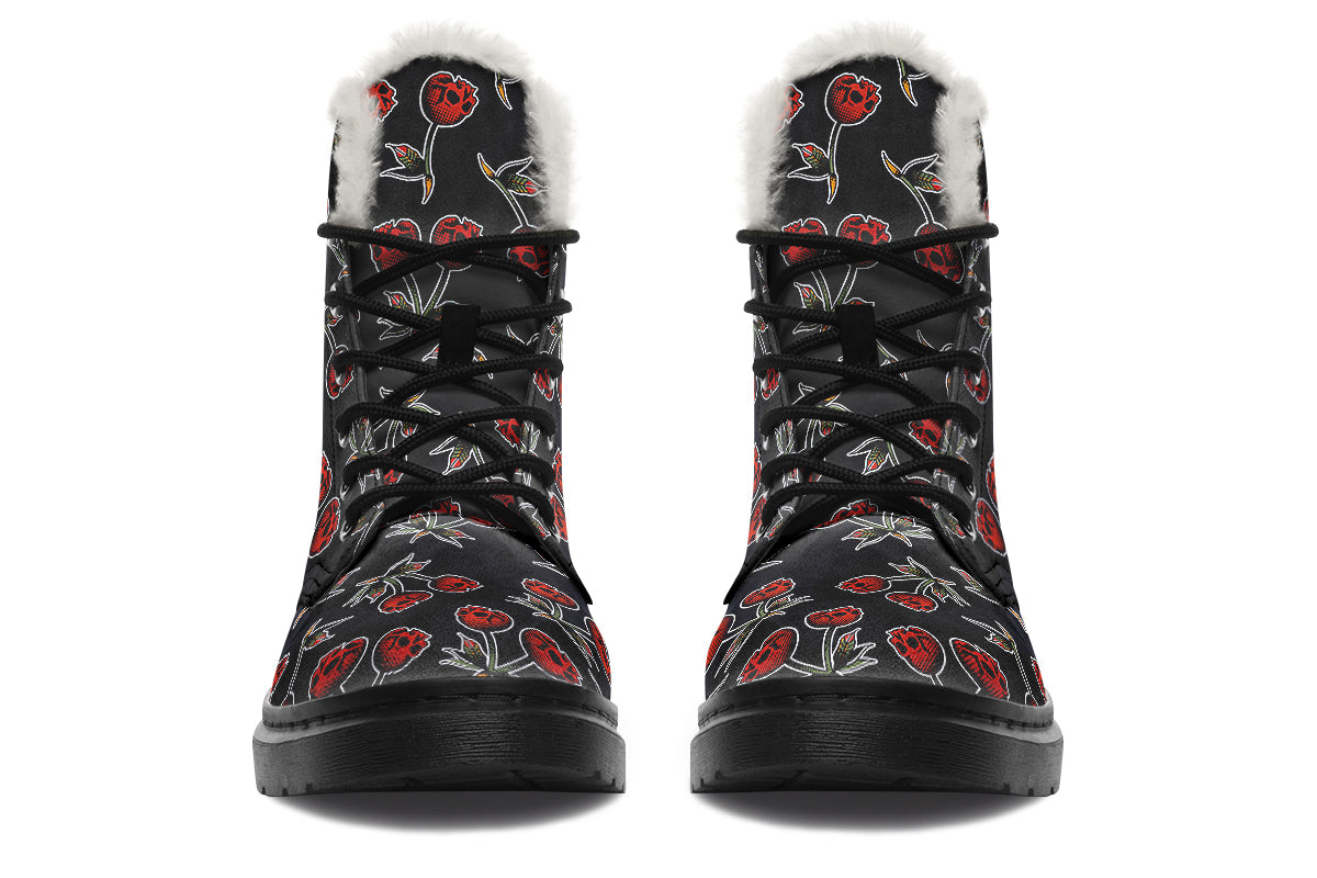Skull Cherry Comfy Boots