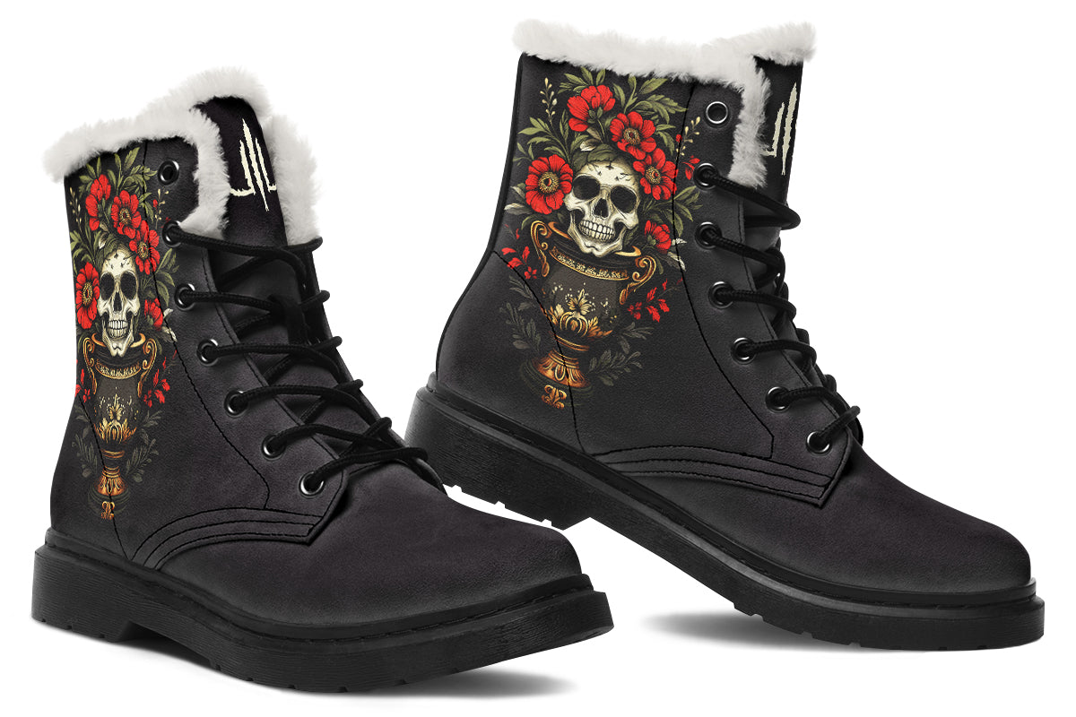 Skull Vase Comfy Boots