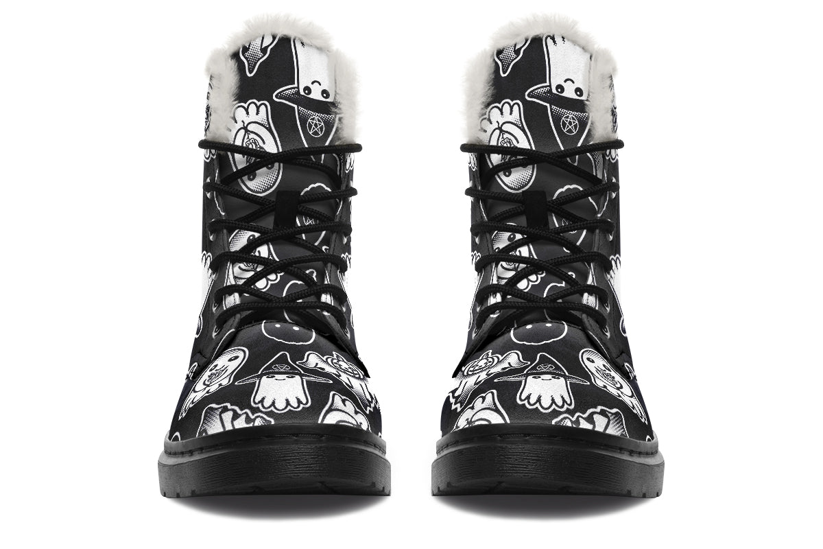 Spooky Ghost Comfy Boots