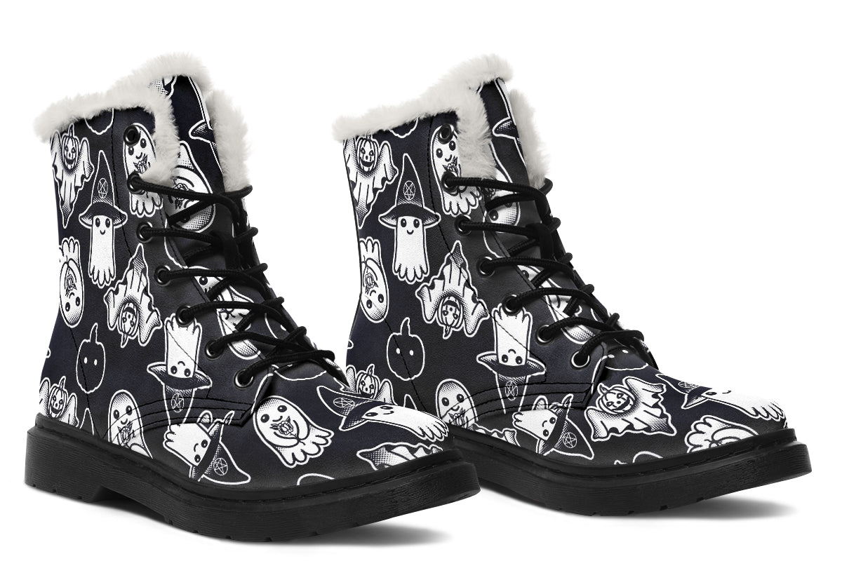 Spooky Ghost Comfy Boots