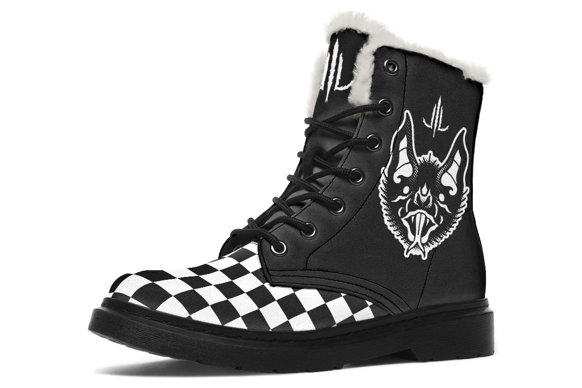 Traditional Checkered Bats Comfy Boots