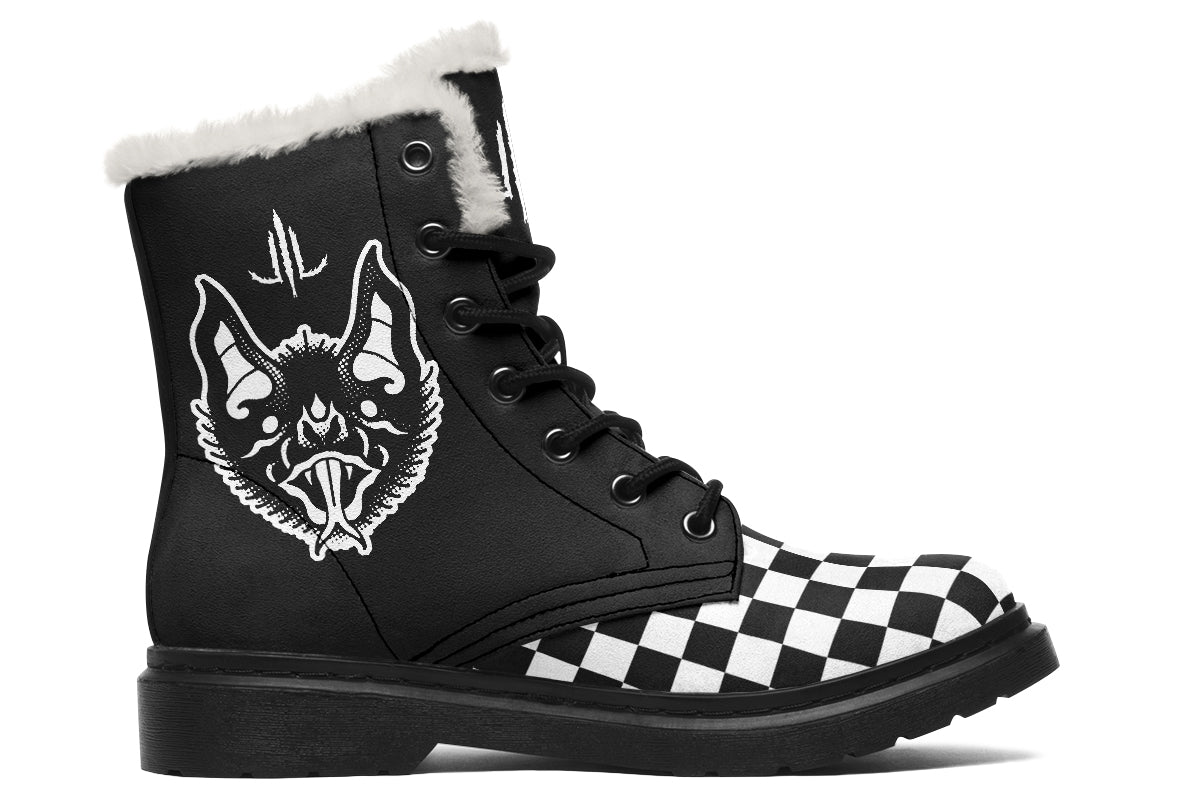Traditional Checkered Bats Comfy Boots